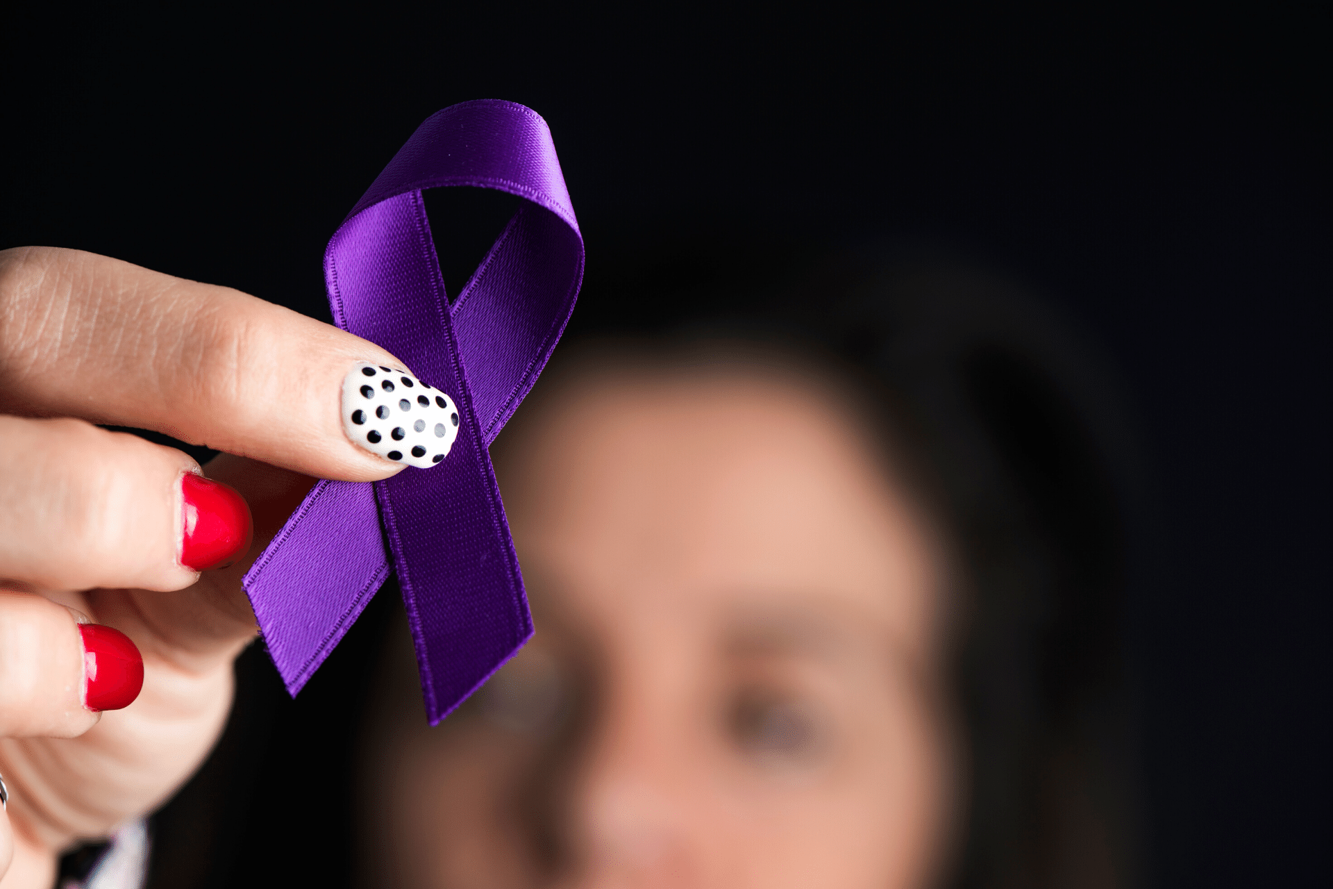 Purple domestic violence awareness ribbon