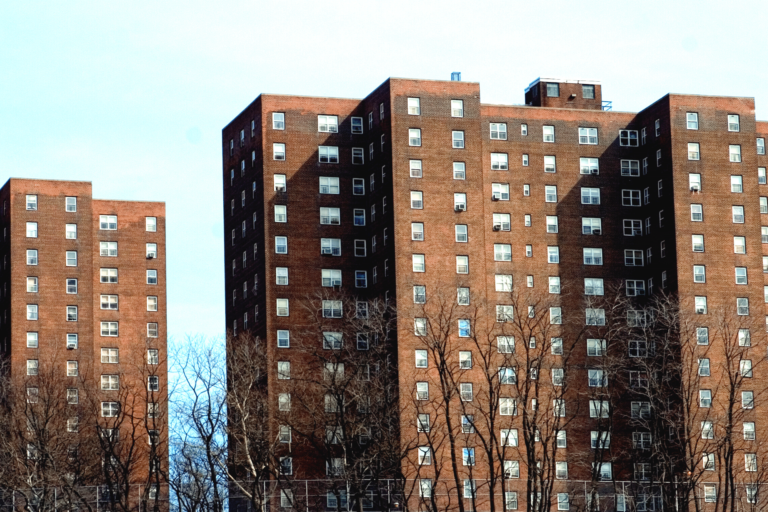 Public housing buildings in the Bronx, NY.